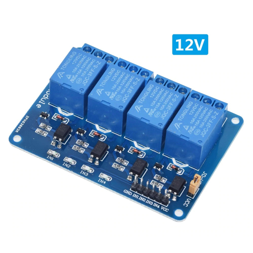 TARJETA CON 4 RELEVOS OPTOCOPLADA 12V